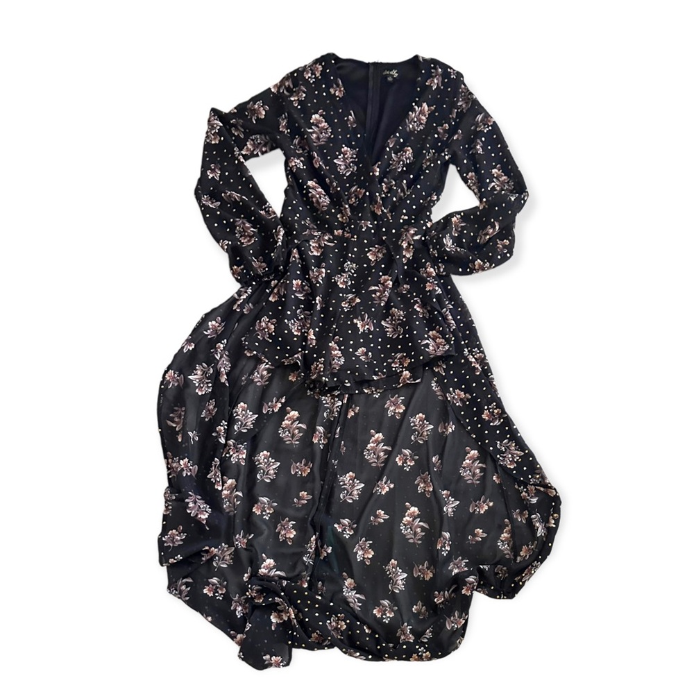 DEE ELLY Floral Polka Dot High Low Dress